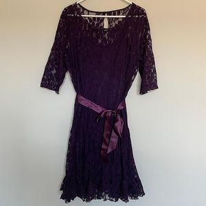 Jessica Howard, Plum, Lace Dress, Dry Cleaned, Size 16